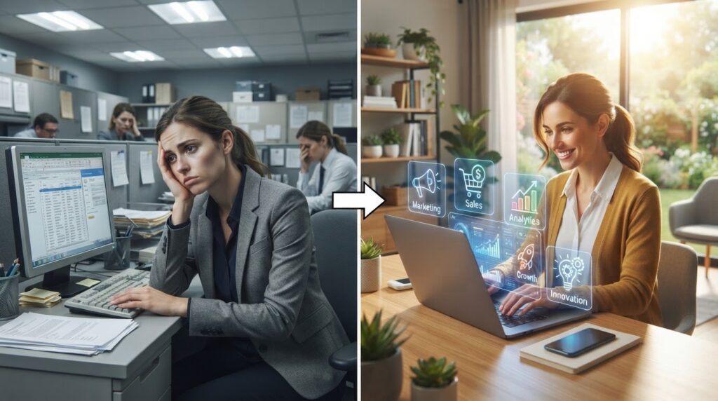 Transição do emprego tradicional CLT para o modelo de solopreneur assistido por inteligência artificial em 2026